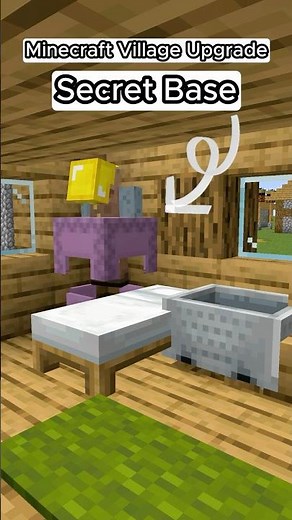 Minecraft Village Upgrade: Secret Bases. #minecraft #shorts #minecraftminecraftminecraft