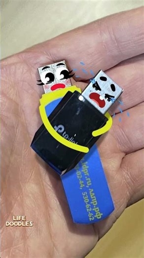 The life of a chewing gum, two flash drives 😂 #lifedoodles #shorts #animation #cartoon