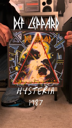 Vinyl | Vintage Hifi | Music Room on Instagram: "Def Leppard – Hysteria (1987). This album was an event. Def Leppard fans had been waiting three long years for it, and expectations were sky-high. Pyromania was going to be a tough act to follow, but everyone was eager to hear what the band would do next. There was especially a lot of curiosity surrounding drummer Rick Allen, who had tragically lost his arm in a car accident. We knew the band had devised a way for him to continue behind the drumme