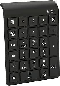 VBESTLIFE Bluetooth Numeric Keypad 27 Key, Portable Mini Input Number Pad External Number Keypad Support Shortcut Keys for Laptop Tablet