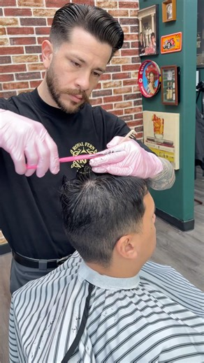 Classic comb over with modern skin tapers. Clean process, clean finish. Set the standard.