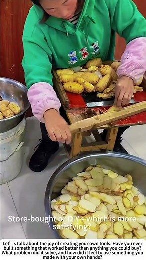 Kitchen Ingenuity: A Homemade Potato Slicer in Action 🥔🔧