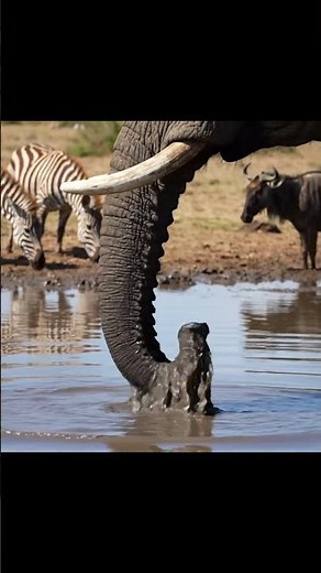 Amazing Closeup of Elephant Drinking Muddy Water 🐘 | Nature Video
