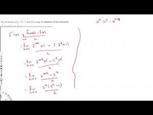 For the function find f'(x) using the definition of the derivative.