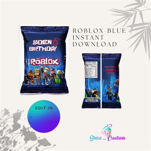 Roblox Chip Bag, Roblox Chip Bags Printable, Roblox Custom Chip Bags, Roblox Theme Chip Bag, Roblox Chip Bag Template, Digital Download - Etsy