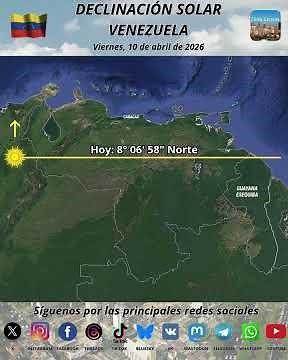 Viernes 10 de Abril | Declinación Solar sobre Venezuela.