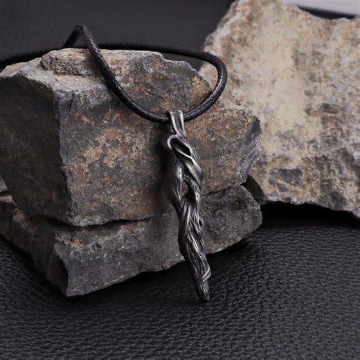 Men's Sterling Silver Root Pendant Necklace Twisted Branch Pendant Minimalist Jewelry - Etsy