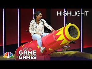 Buckin' Blasters: Contestants Ride Cannons in New Game - Ellen's Game of Games 2020