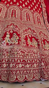 $45,000 (225US) Beautiful red & gold bridal lehenga with thick golden Embroideries & stone works with Cancan for a beautiful flare. Available at ColoursOf India. Located Bath Settlement West Coast Berbice. BOOK ORDERS ON Whatsapp 592-671-0857 | Colours of India