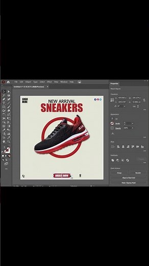 🔥 Stylish Shoes Design | Creative Footwear Poster Design in Illustrator