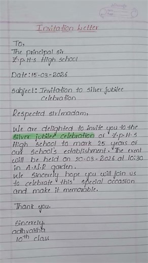 How to write invitation letter//#invitationletter #letterWritting # #formalletter