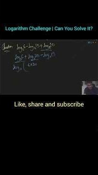 Can You Solve This Logarithm Question? #shorts