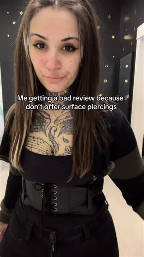 Let’s talk Surface Piercing Some piercers choose not to offer them because: • They know the long-term success rate is low. • Clients often expect them to be permanent. • They don’t want to sell something that statistically fails. The body treats them like a foreign object; They are under constant tension and movement. That movement increases irritation and makes rejection more likely. All piercings are technically foreign objects. But most “traditional” piercings (ears, nostrils, septum, etc.) g
