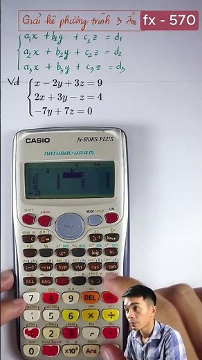 How to use a calculator to solve a system of three unknown equations. #studywithme #casio #fx570 ...