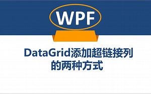 WPF中DataGrid添加超链接列的两种方式