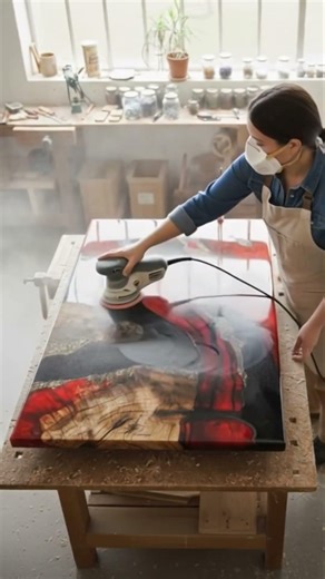 DIY Epoxy Resin Table: A Complete Step-by-Step Guide for Beginners #craft #diy #design#shorts#viral