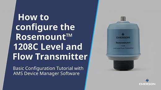 How to configure the Rosemount 1208C Level and Flow Transmitter with AMS Device Manager - Level Measurement - Emerson Video Library