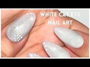 🤍 White Polish - How To Use Cat Eye Gel Polish! | Cat Eye Gel Tutorial | Magnetic Nail Art Tutorial