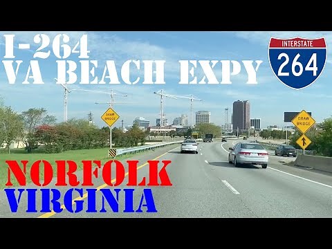 I-264 East - Virginia Beach Expressway - Norfolk - Virginia - 4K Highway Drive