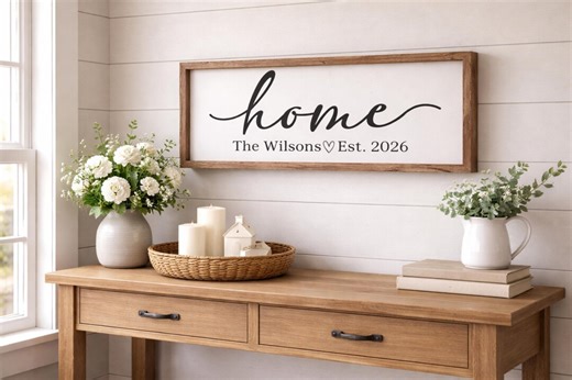 New Home Sign Personalized, Custom Home Sign, New Home Gift, Family Name Sign, Est. Date Sign, Last Name Sign, Wedding Date Sign - Etsy