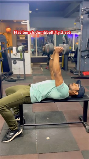 Flat bench dumbbell fly #chestworkout #hardworkworks #fitnessjourney #shorts #fitness