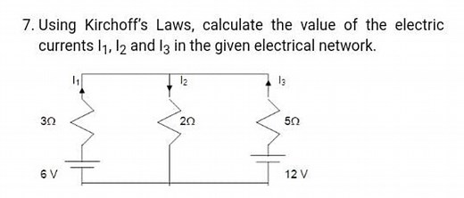Using Kirchoff's Laws, calculate the value of the electric curr... | Filo