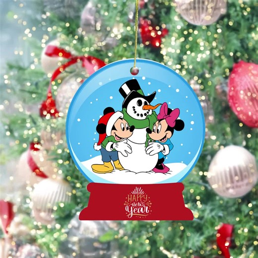 Christmas Mickey and Minnie Mouse Snow Globe Bundle SVG PNG - Etsy