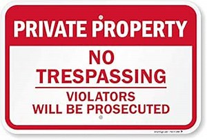 SmartSign 12 x 18 inch “Private Property - No Trespassing, Violators Prosecuted” Metal Sign, 63 mil Laminated Rustproof Aluminum, Red and White