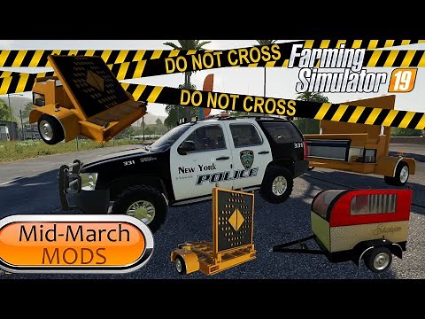 New Police Tahoe & Construction Trailers FS19 Mods - Reupload