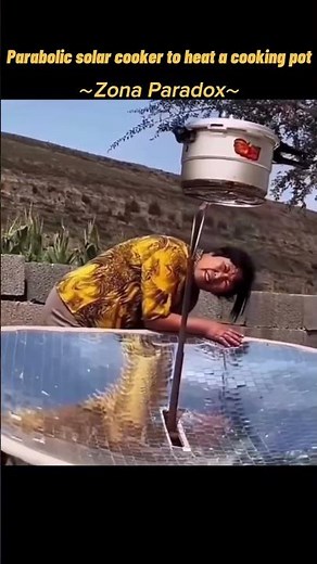 Parabolic solar cooker to heat a cooking pot | #shorts #engineering