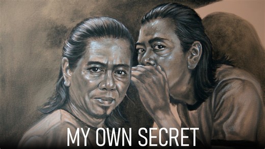 Viral wet pencil canvas drawing: My own secret with moody realism