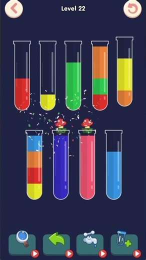 Most Relaxing Water Sorting Challenge 💦 Level 22 ( Satisfying Water Sort Game ) #games #shorts