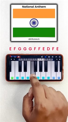Hindi Piano Tutorials on Instagram: "National Anthem Piano Tutorial  #nationalanthem #india #independence #independenceday #perfectpiano #walkband #walkbandapp #hindipianotutorials"
