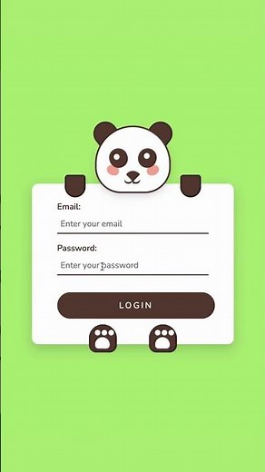 Interactive Panda Login Form 🐼 | HTML CSS JavaScript #shorts
