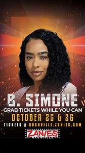 Comedian and actress B.Simone returns to the Zanies stage October 25 & 26! You've seen her on Wild N’ Out and listen to her hit Let's Try This Again podcast. Now grab your tickets before they're gone, Nashville--> https://bit.ly/Nash_BSimone24 | Zanies Nashville