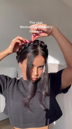 Recreating Wednesday’s Holiday Hair | Braided Crown Tutorial