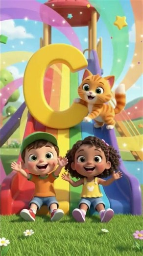 Learn ABC with FUN! 🌈 A to F Alphabet Song for Kids | Fun Slide Adventure #childrensong #abcd #usa