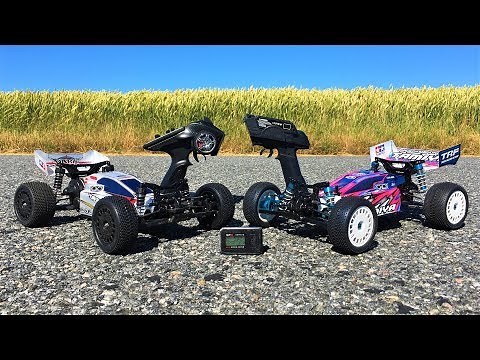Tamiya DF-03 Dark Impact Brushed vs Tamiya DF-03MS Brushless! GPS Speed Test & Jumps!