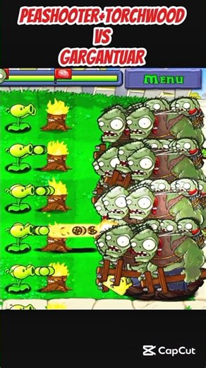 *PEASHOOTER+TORCHWOOD VS GARGANTUAR*#shorts #short #pvz #youtubeshorts #shortvideo #pvzfusion
