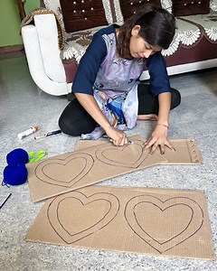 91K views · 2.4K reactions | Unique Heart shaped wall decoration _ Woolen craft #woolencraft #diy #craft #fun | Deep's CRAFT | Facebook