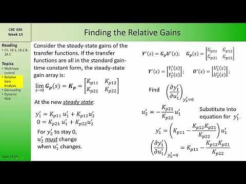 CBE 430 Week 14 03 Relative gain array
