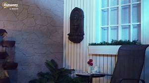 Outsunny 31" Wall-Mounted Outdoor Fountain, 3-Tier Cascading Water Feature with LED Lights and Adjustable Flow, Resin Garden Fountain for Patio Backyard, Bronze