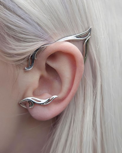 Sterling Silver Elf Ear Cuff: Fantasy Elven Earring, Ren Faire Jewelry - Etsy