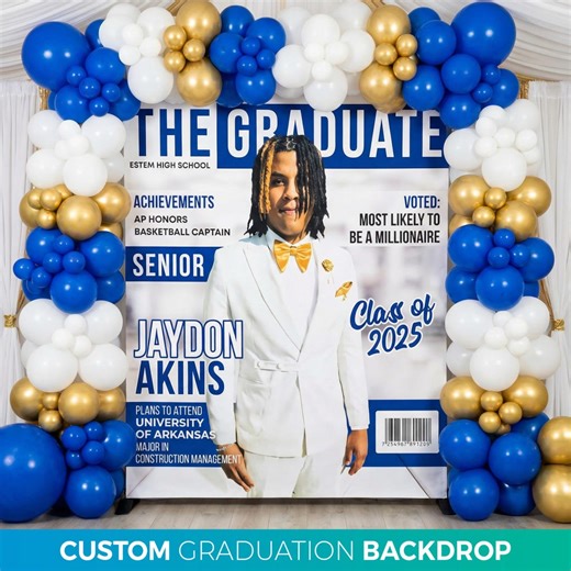 Custom Graduation Backdrop Banner, Class of 2026 Backdrop, Senior Photo Background, Personalized Grad Party Decor, Prom Welcome Sign - Etsy