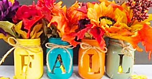 DIY Crafty Mason Jar Fall Centerpiece Idea