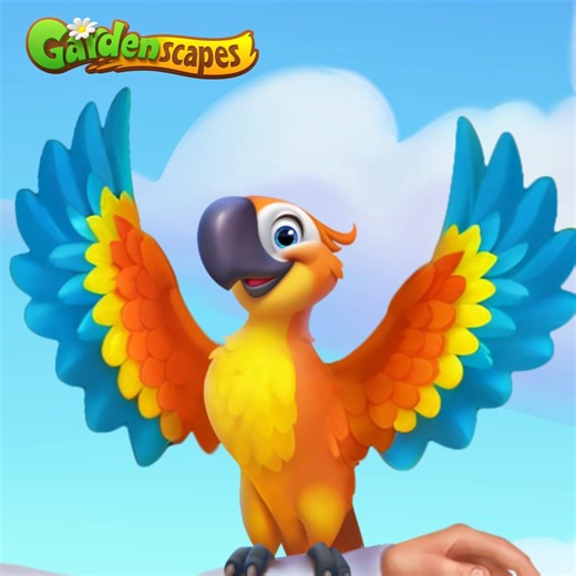 Meet our feathered companion: https://plrx.me/FYzBt39QmR 🌴 Let’s soar through levels together and unlock terrific bonuses! | Gardenscapes