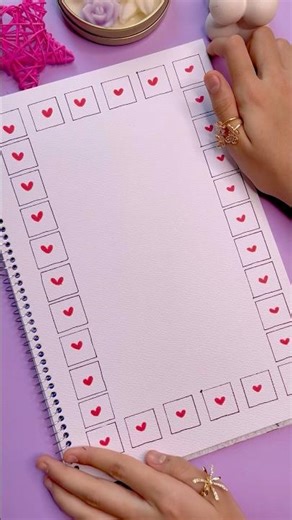 Cute border design for notebook ❤️#shorts #art #borderdesign #frontpage #valentine #vianacalligraphy