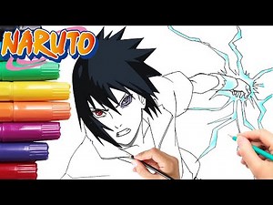 How To Draw Sasuke (Chidori) | Step By Step | Naruto