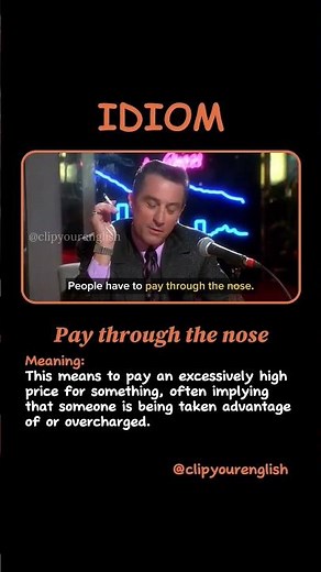 What Does “Pay Through the Nose” Mean? 💸 | English Idioms #englishidioms #learnenglish #shorts