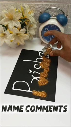 Amazing Glitter Nameart #comment #nameart #craft #diy #ytshorts #ytviral #viralvideo #yt